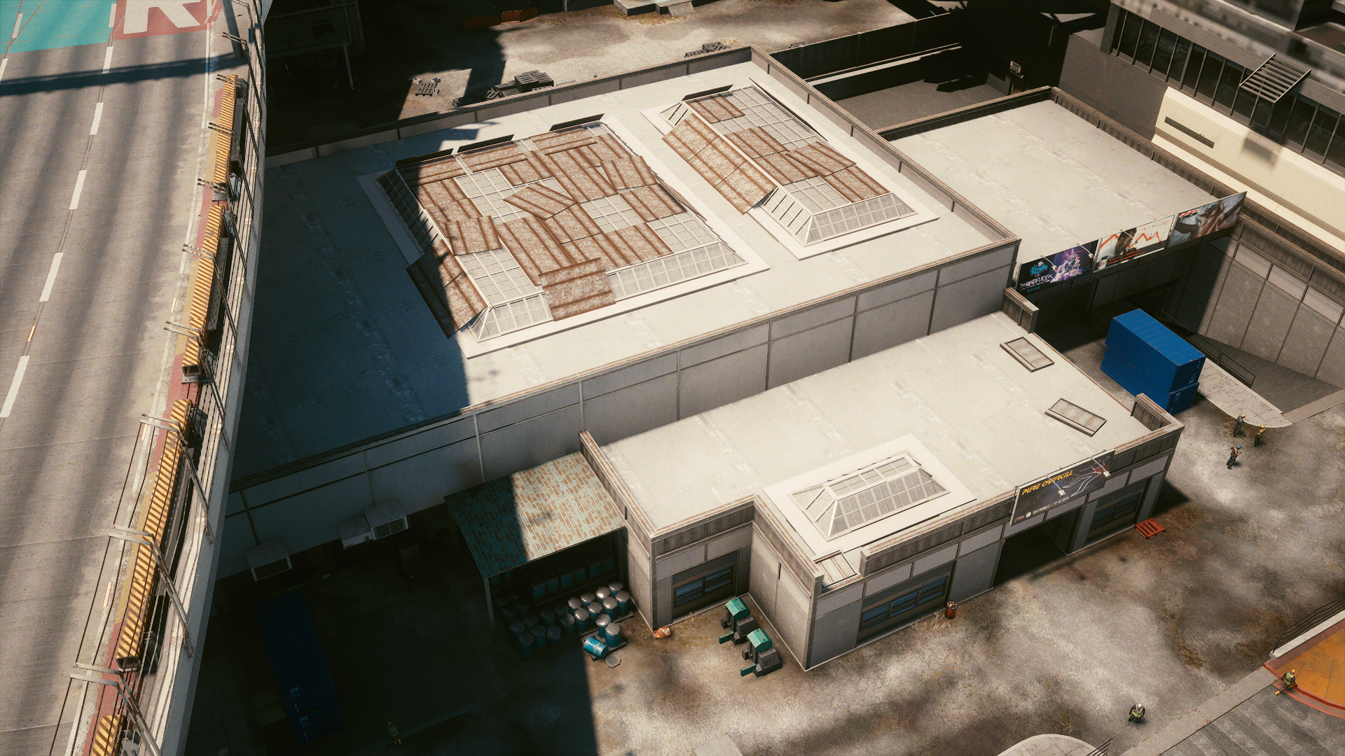 Overhead view of the building Overhead view of the building