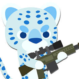 An icy blue leopard