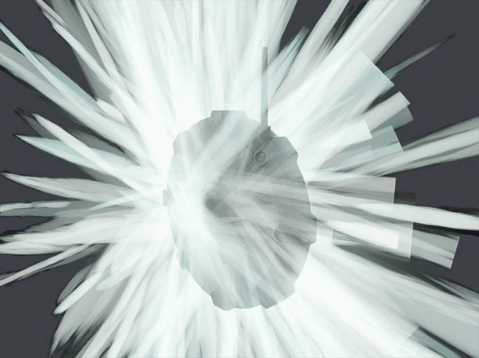 An exploding flash device.