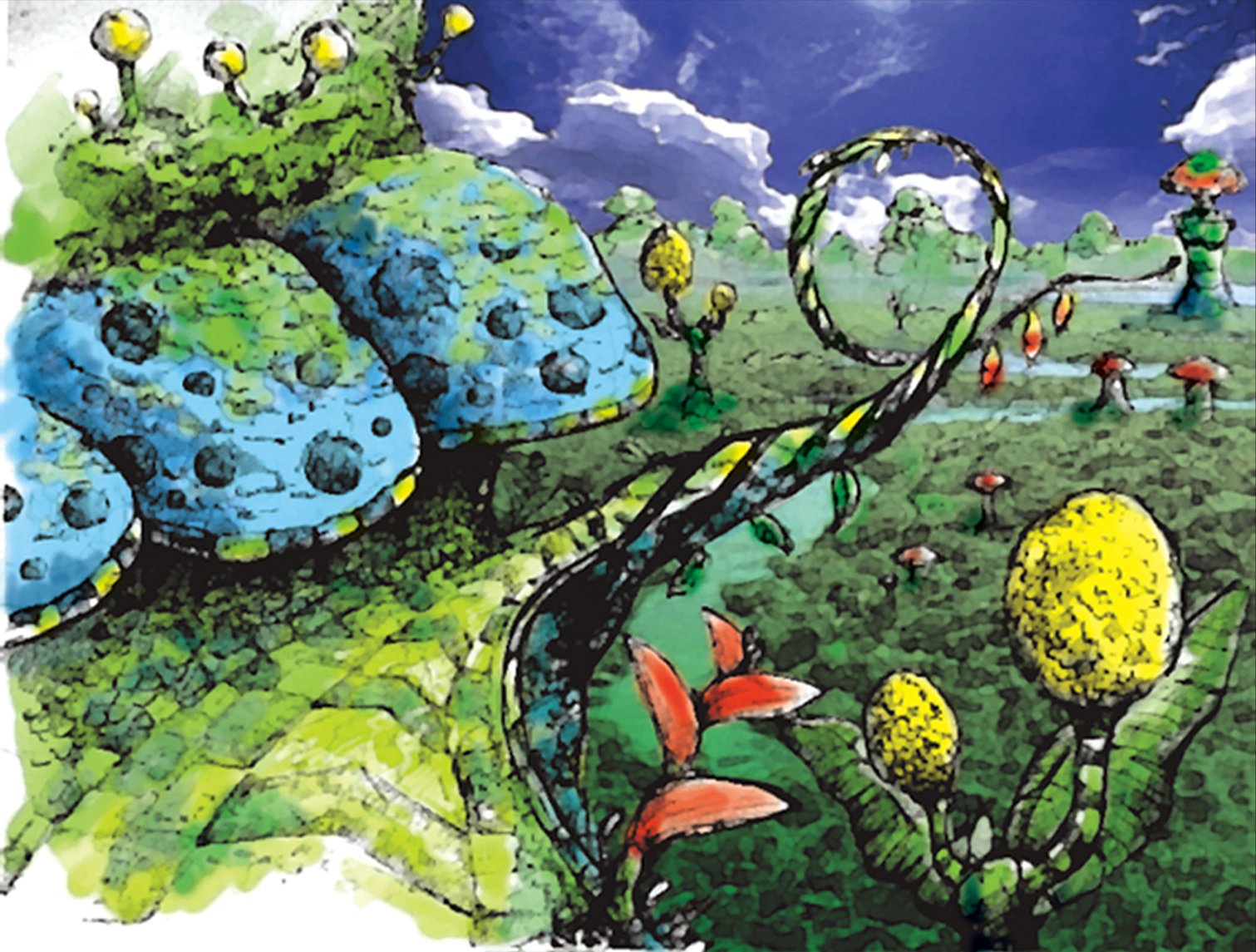 Concept art for Frog Forest.