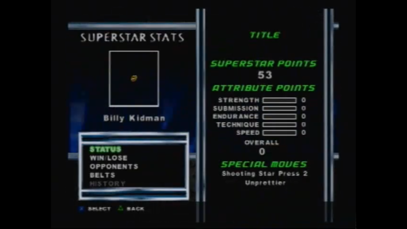 Billy Kidman's stats and finishing moves. Billy Kidman's stats and finishing moves.
