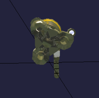 An unfinished MSK Lobber, found in the November 14th test build. (Front view)