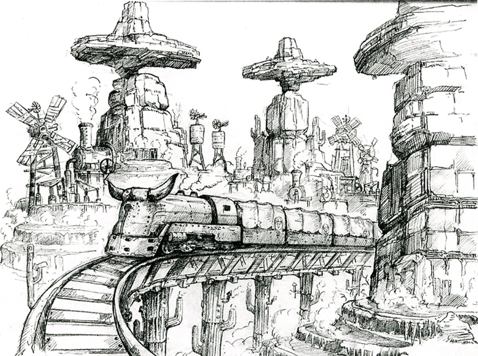 Concept art for Rail Canyon.