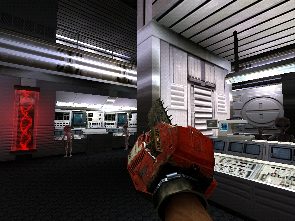 Prerelease screenshot from November 1999 showing the Chainsaw.