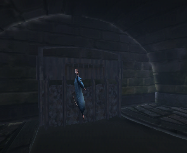 Due to the game's draw distance for objects being so low, this large metallic object against this wall is too far out of bounds for the player to ever get a glimpse at it.