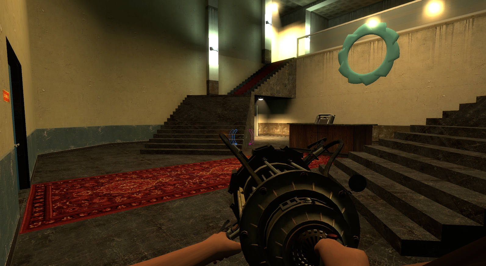 Lower down the lobby. Lower down the lobby.