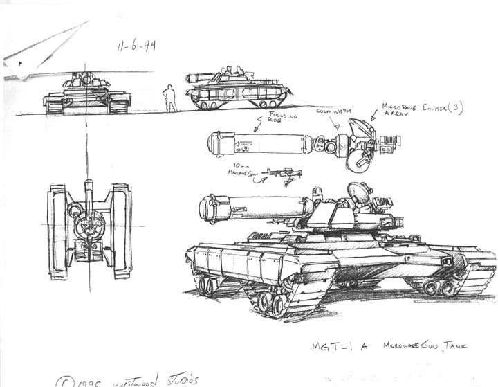 MGT-1 A Microwave Gun Tank. A cutscene alluding to this unit can be seen in the game's credits. MGT-1 A Microwave Gun Tank. A cutscene alluding to this unit can be seen in the game's credits.