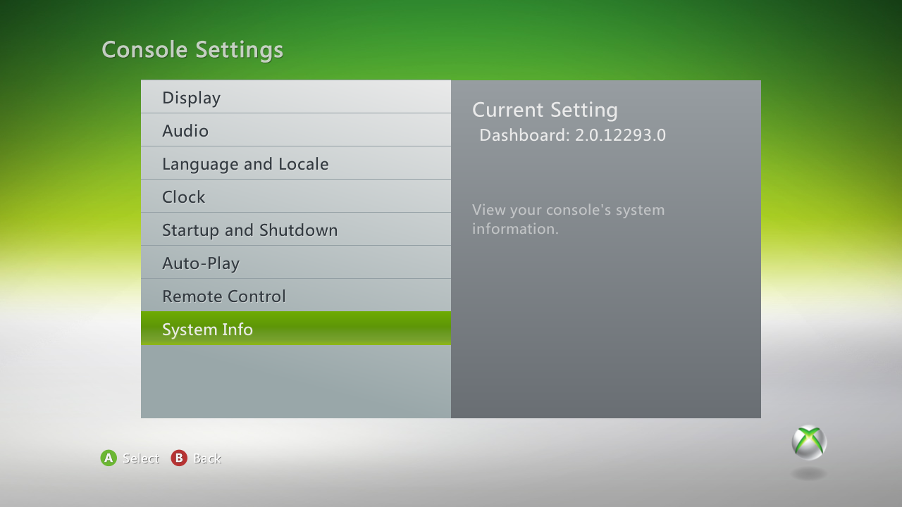 System Info button System Info button