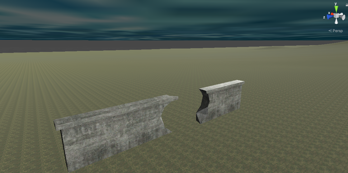 A destroyed wall.
