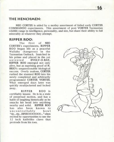 Ripper Roo's character bio (August 1995). Ripper Roo's character bio (August 1995).