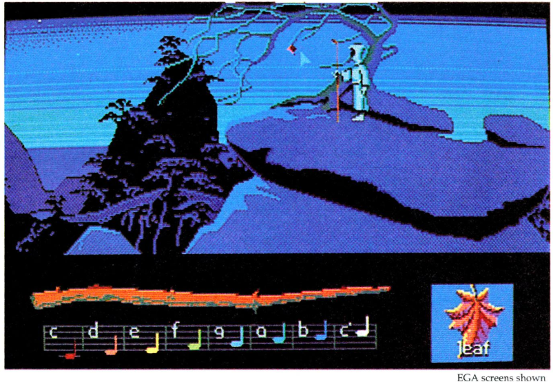 The starting screen. Note the thin font with a vertical drop shadow, and the different GUI design. The pointer cursor would eventually appear in the final game.