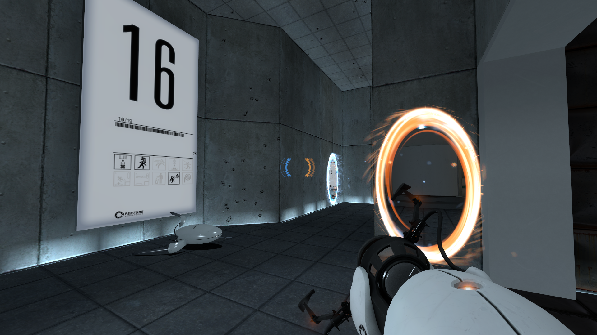 The beginning area, through the portal you can see the elevator. The beginning area, through the portal you can see the elevator.