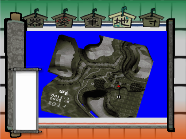 Local Map for Taka Pass, Amaterasu's position is denoted by an arrow. Local Map for Taka Pass, Amaterasu's position is denoted by an arrow.