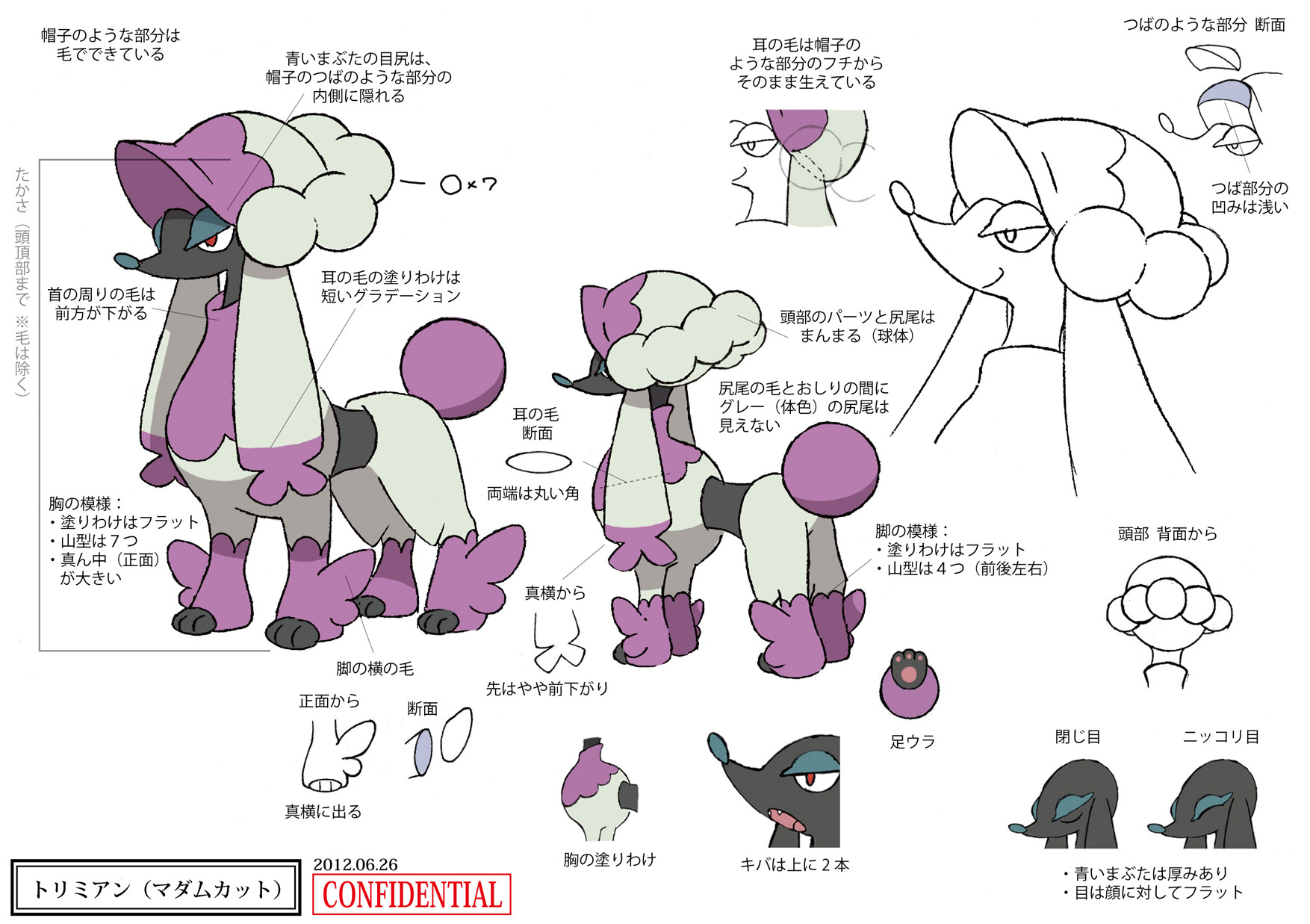 PokeXY_ConceptArt_トリミアン_マダムカット_三面図.png PokeXY_ConceptArt_トリミアン_マダムカット_三面図.png