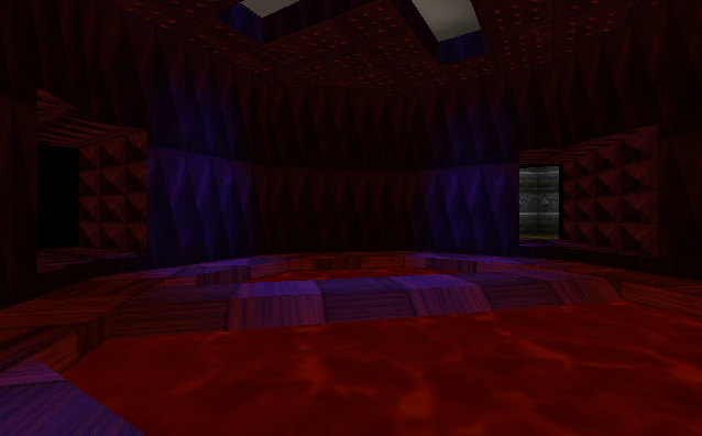 Trippy-looking room with lava in the center. Trippy-looking room with lava in the center.