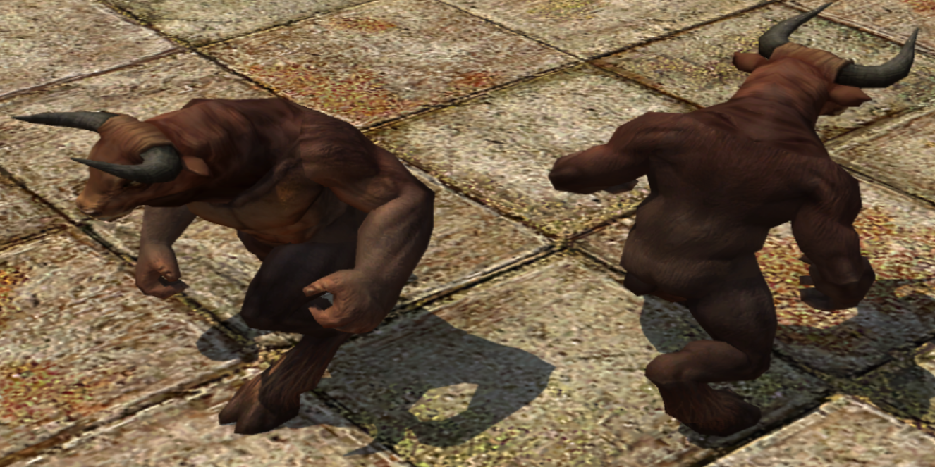 Minotaur with unused dark skin in the Editor Minotaur with unused dark skin in the Editor