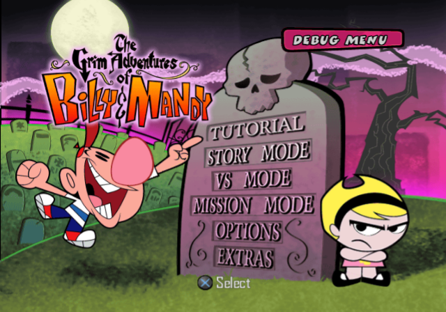 Grim_Adventures_of_Billy_&_Mandy_-_Debugmenu1.png