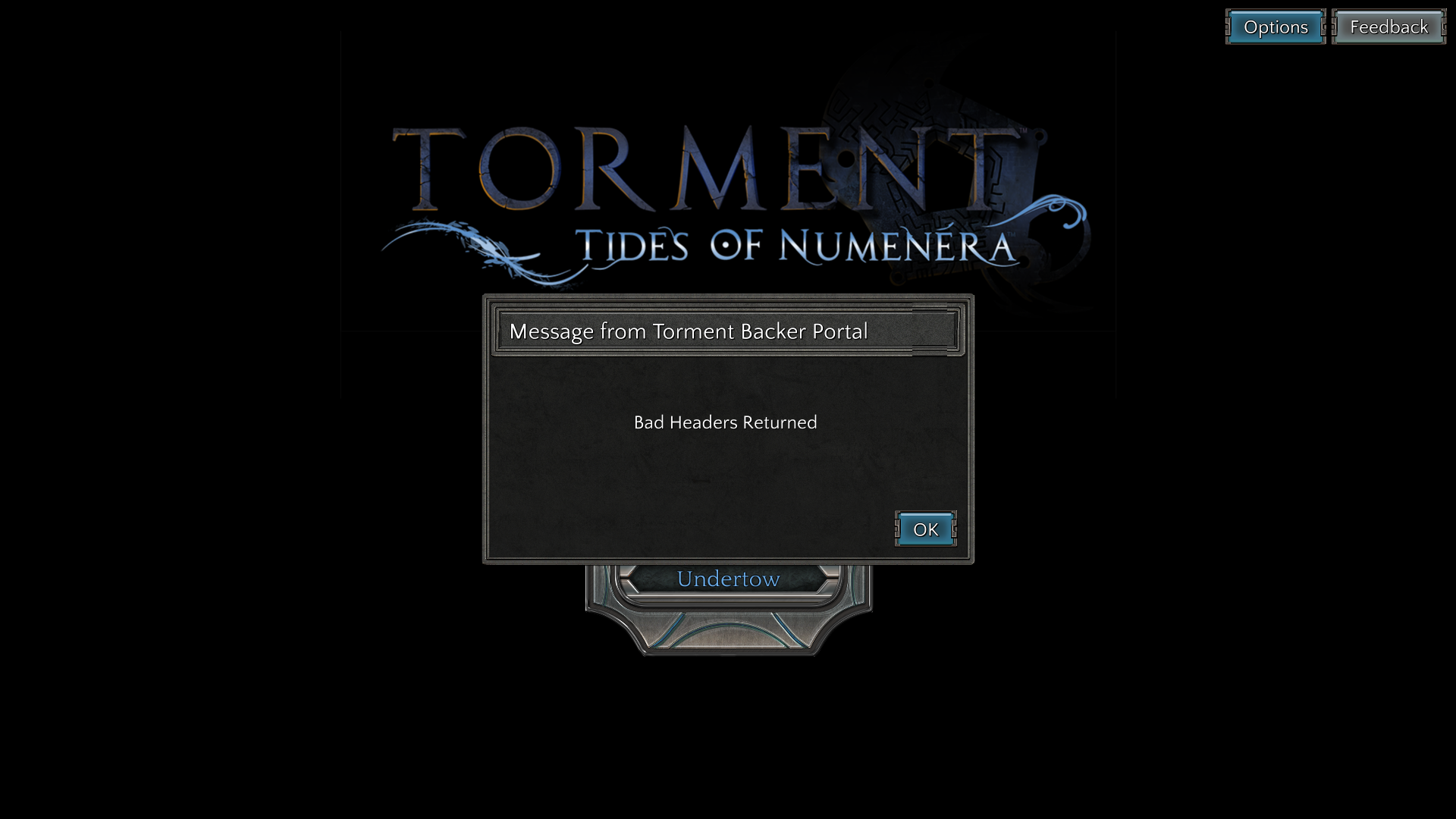 Feedback - error message: bad headers returned