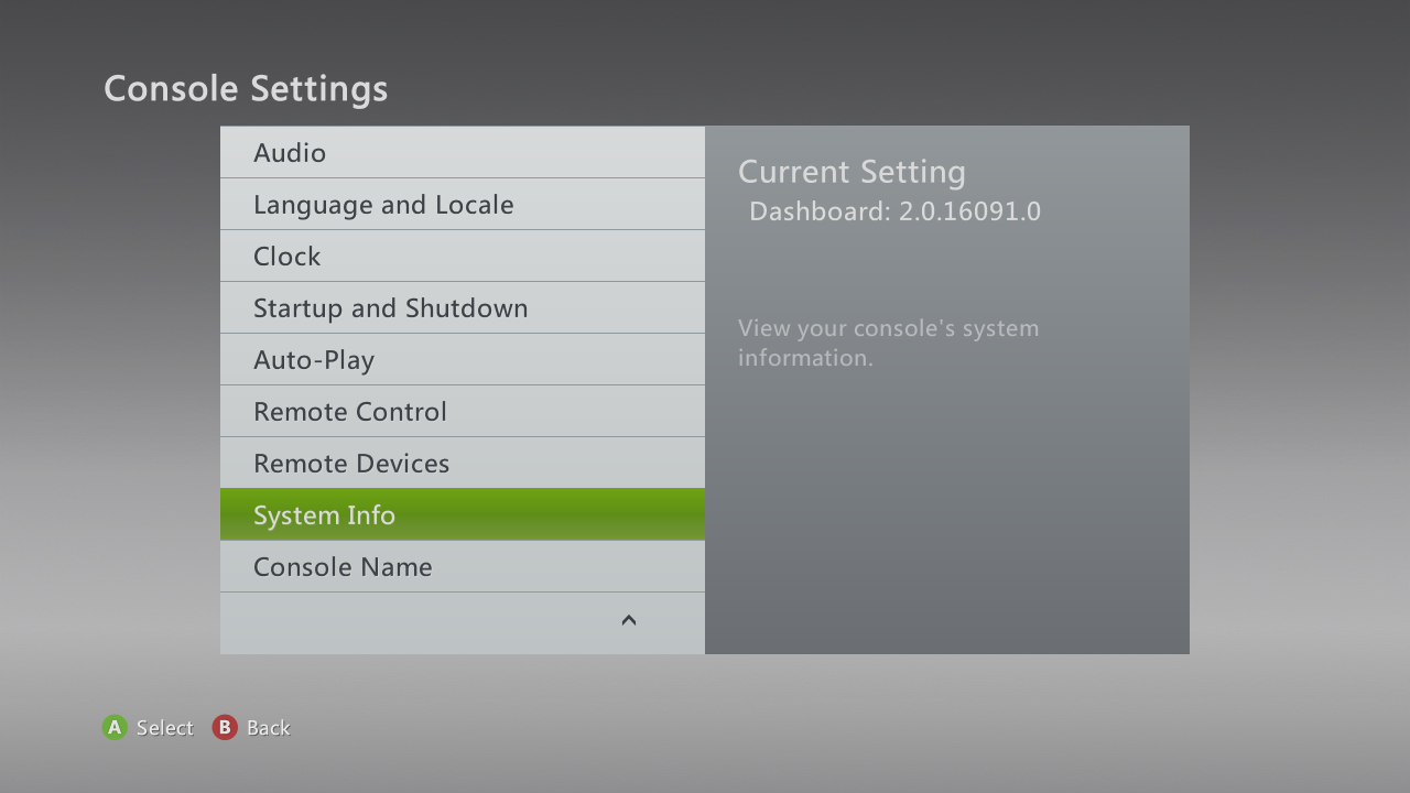 System Info button System Info button