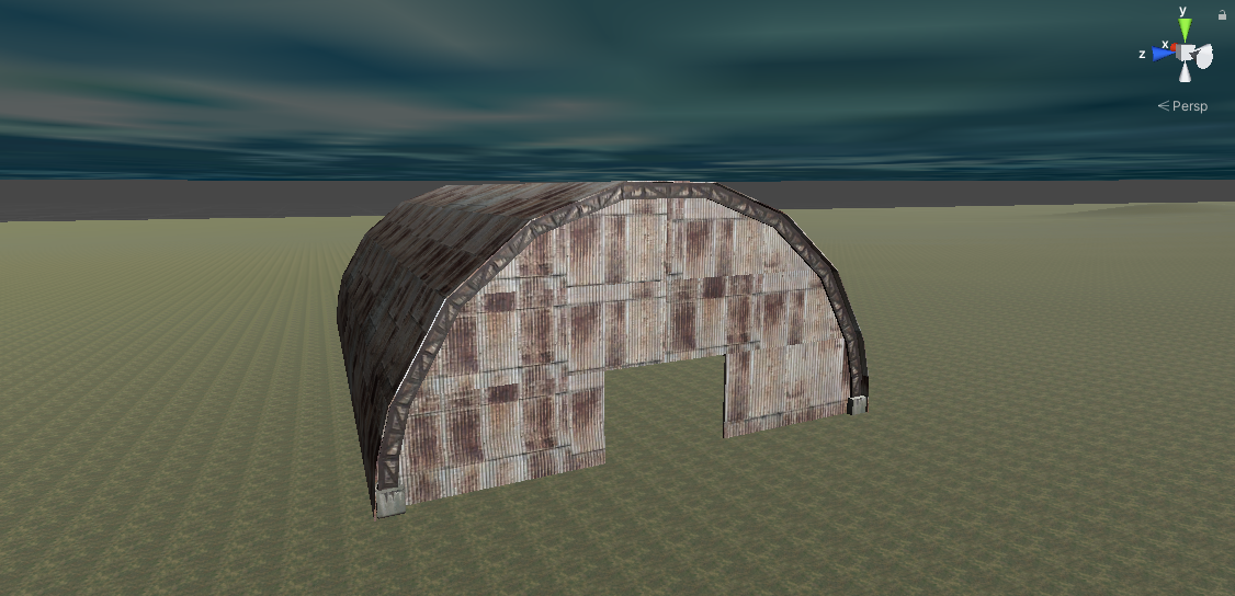 A closed hangar.