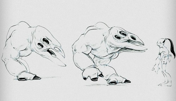 Size comparison between Abe and a Frogger.