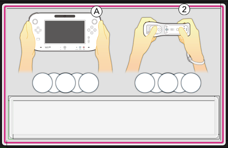 Unused "Hold the Wii U GamePad horizontally, and press A. Hold the Wii remote horizontally and press 2." graphic.