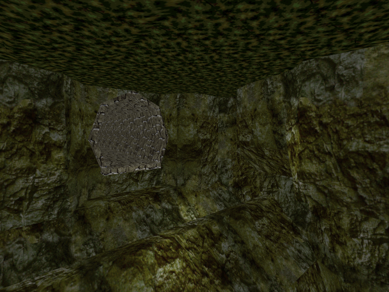 The secret cave area underneath the well building. The secret cave area underneath the well building.