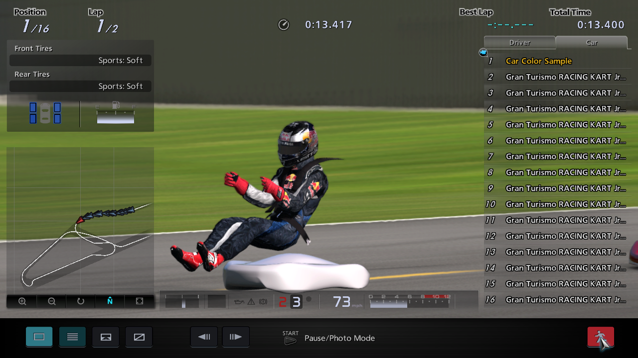 An upclose screenshot of the "vehicle" during gameplay. Note the driver's position once again and also the driver model. An upclose screenshot of the "vehicle" during gameplay. Note the driver's position once again and also the driver model.