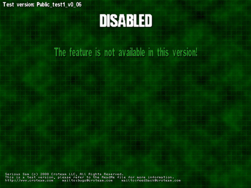 I can't play Serious Sam's very rich and competitive deathmatch mode in Test1? DAMN I can't play Serious Sam's very rich and competitive deathmatch mode in Test1? DAMN