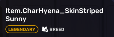 Real name for the brightly-colored striped hyena