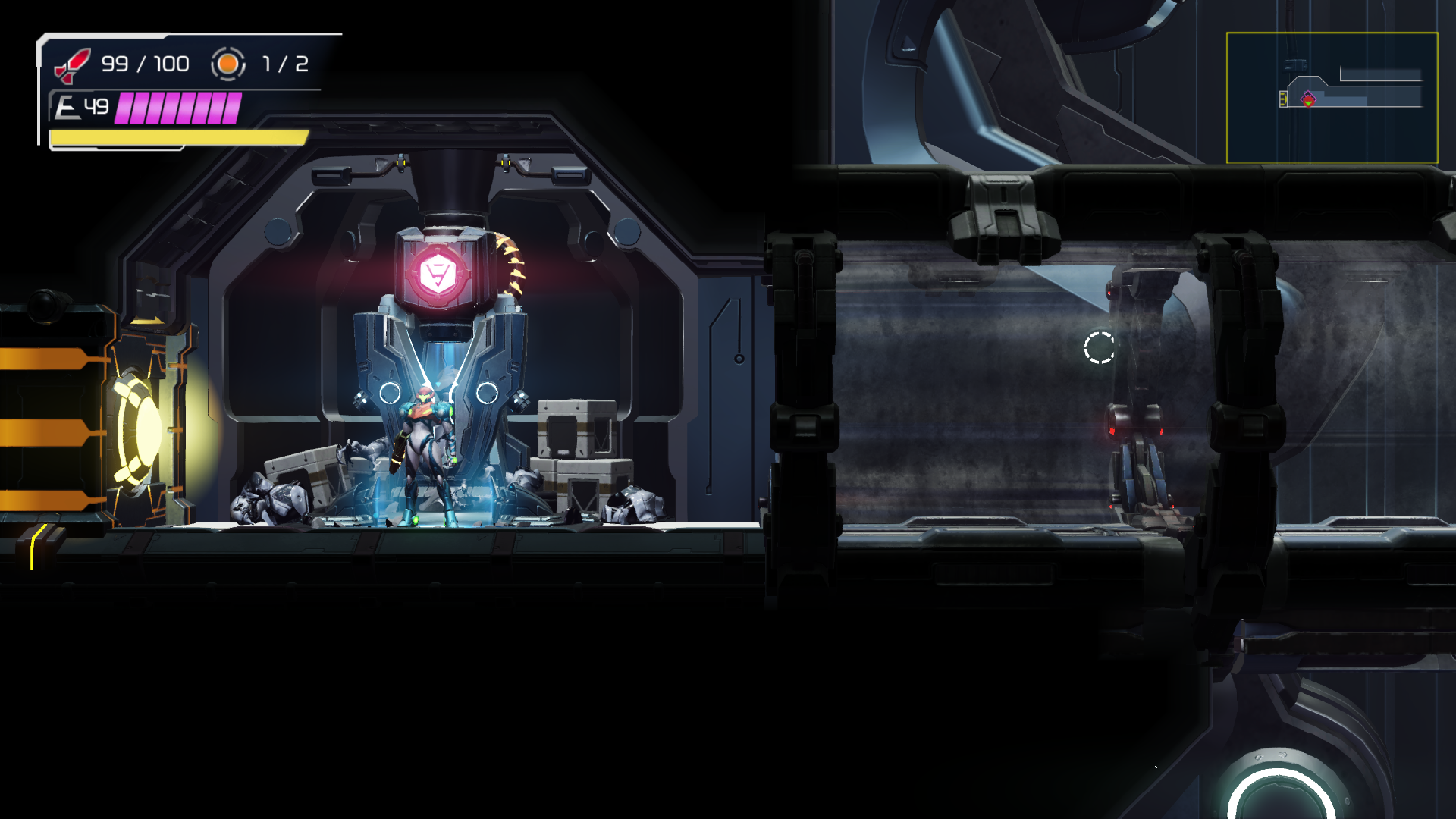 Pink Teleportal object in-game, added by patching game files