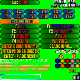 The graphic for the network mode went unused due Network Mode being removed. Curiously, the final build of the network patch went for a text-based interface.