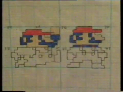 Early versions of Small Mario's jumping sprite and idle sprite. In the final game, these sprites were altered to be simpler in design, so that the tiles can be reused for other sprites, allowing there to be more space for other graphics. Early versions of Small Mario's jumping sprite and idle sprite. In the final game, these sprites were altered to be simpler in design, so that the tiles can be reused for other sprites, allowing there to be more space for other graphics.