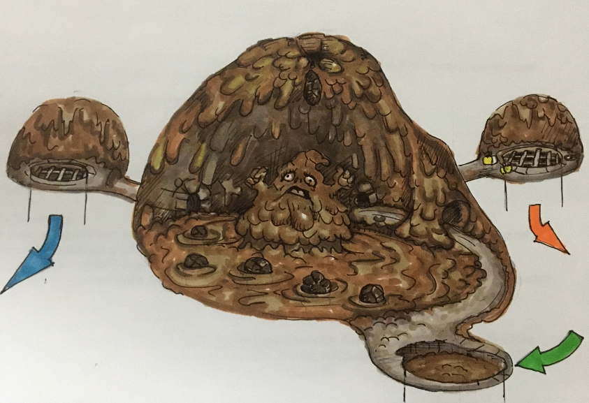 Beneath the "Piggy Sty", The Great Mighty Poo sits in wait. Also, waste. Beneath the "Piggy Sty", The Great Mighty Poo sits in wait. Also, waste.