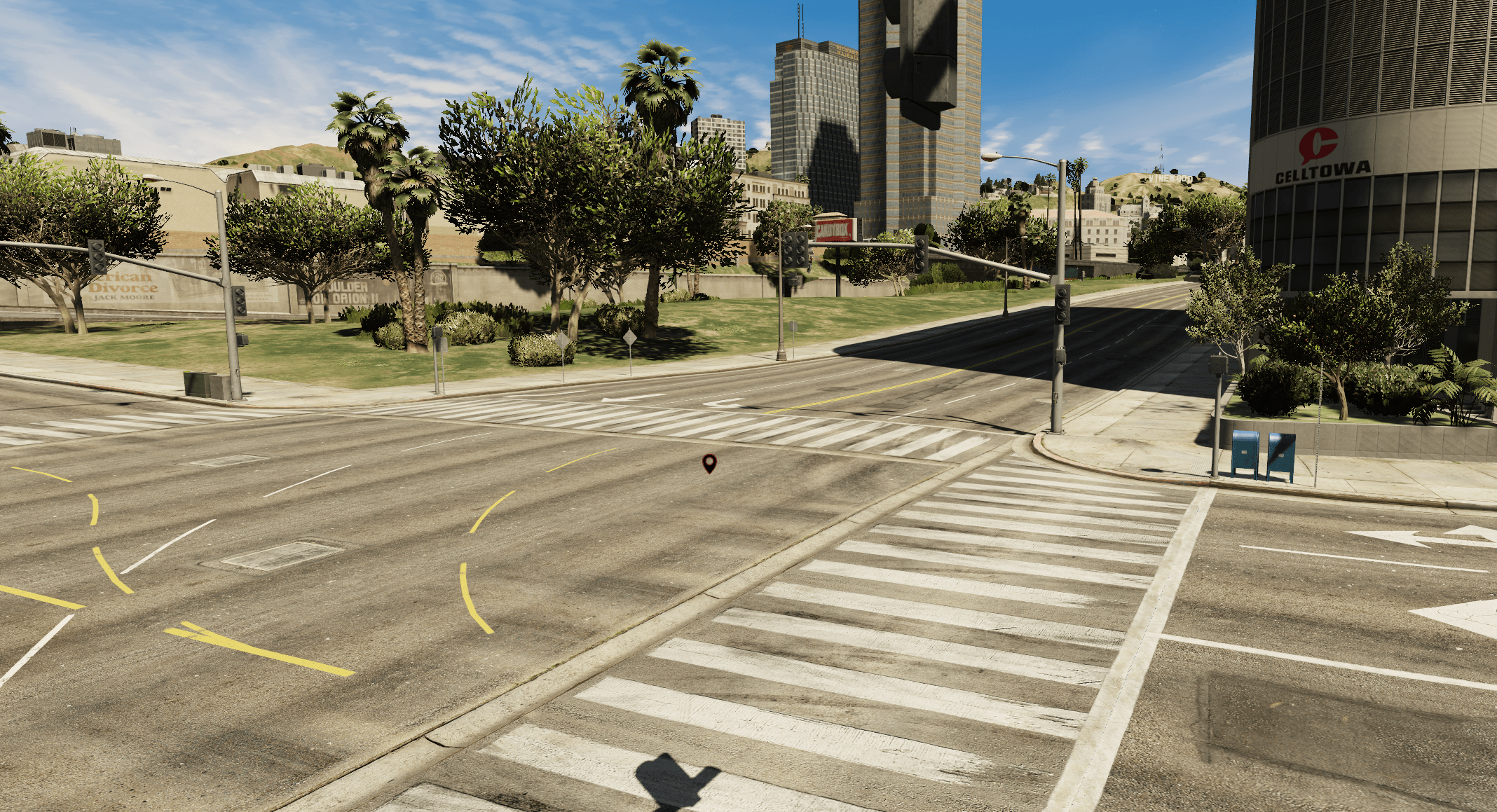 The area seen in-game. The position is the red/black marker.