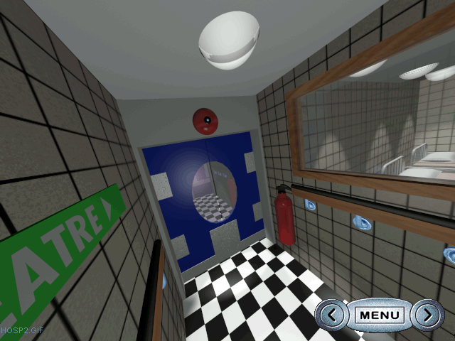 A pre-rendered shot of a corridor, possibly from the intro
