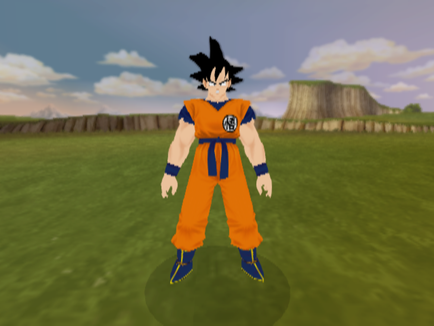 A early model of Goku from the Namek Saga with less shading and broken lighting. This model is seen in various trailers and commercials. A early model of Goku from the Namek Saga with less shading and broken lighting. This model is seen in various trailers and commercials.