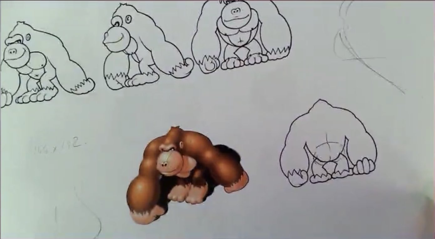 Some more early sketches of James Ryman's Donkey Kong it also features a shaded version. Some more early sketches of James Ryman's Donkey Kong it also features a shaded version.