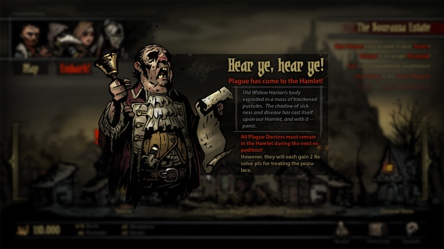 Concept art of town events in the Hamlet.