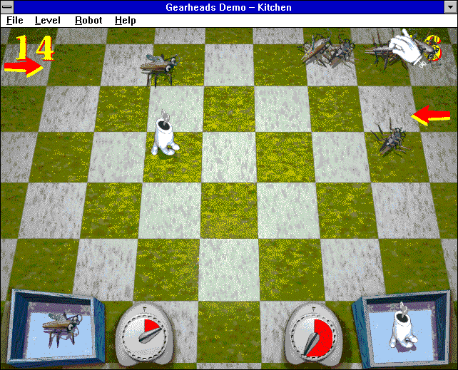 A greyed screen and recolored playfield.