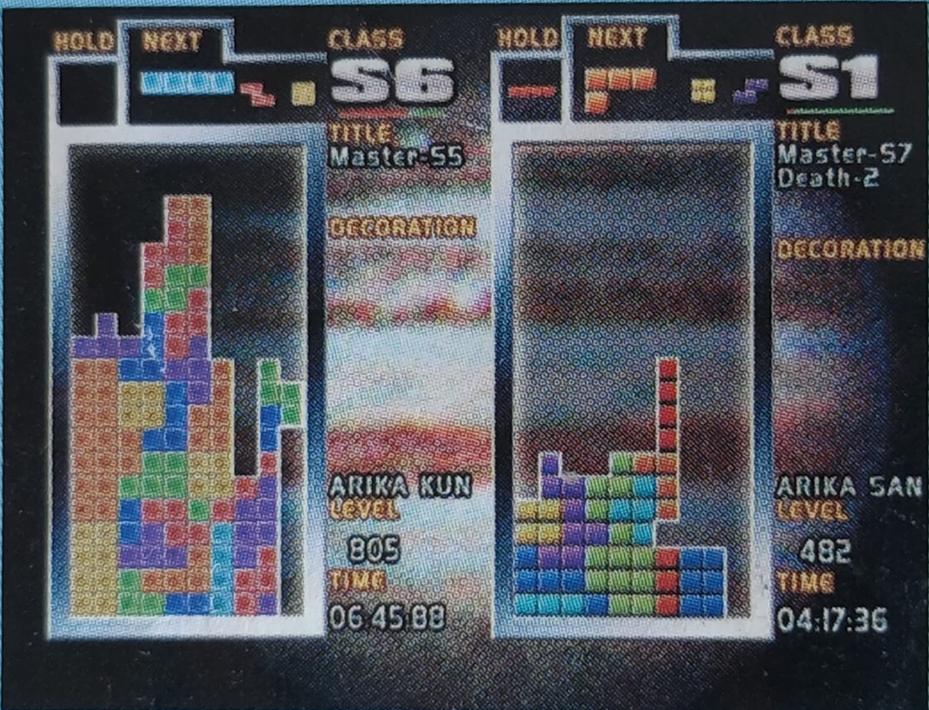 A World player and a Classic player. Jupiter background. The World player has the "Kun" honorific instead of Classic's "San".