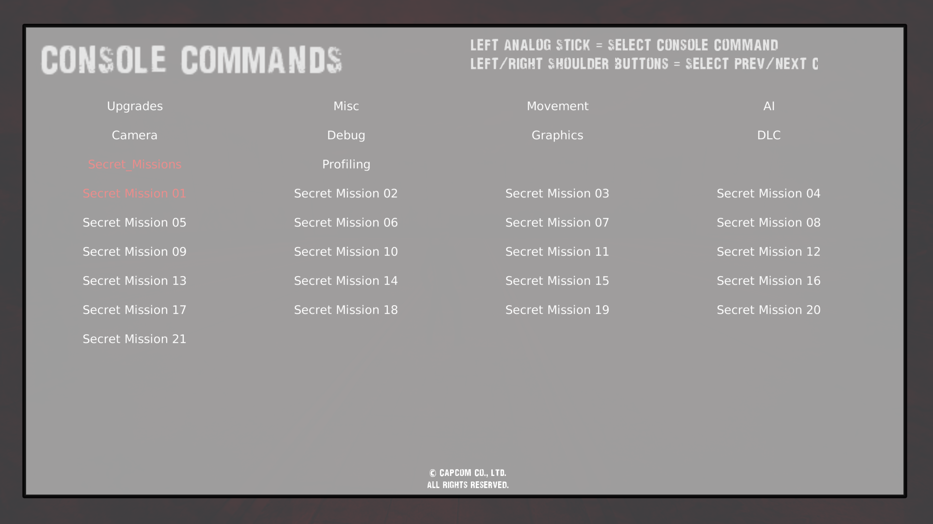Console Commands - Secret_Missions