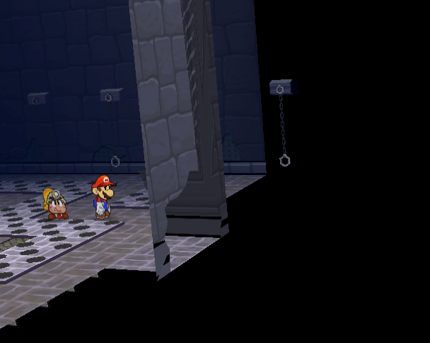 There's an extra chain just out of bounds.