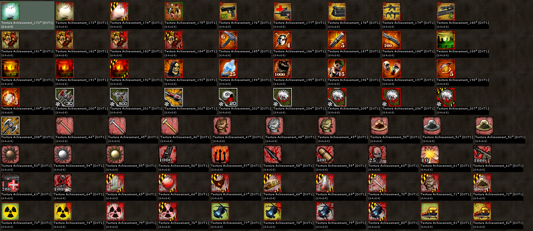 Achievements 172 through 208 & 44 through 82 Achievements 172 through 208 & 44 through 82