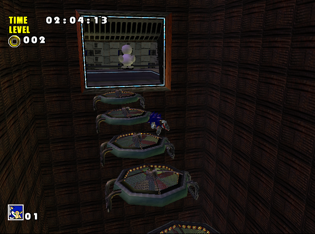 One of the fan rooms, with the duck enemy in the background. One of the fan rooms, with the duck enemy in the background.