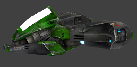 The green hoverbike.