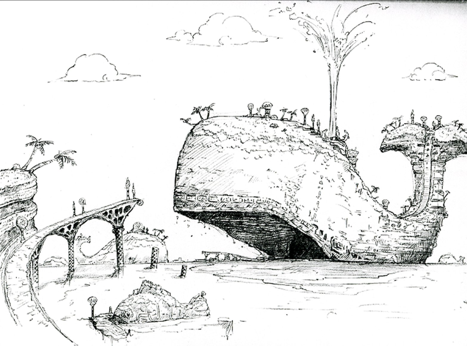 Concept art for Ocean Palace.