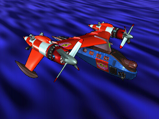 Red plane with propellors, front view. Red plane with propellors, front view.