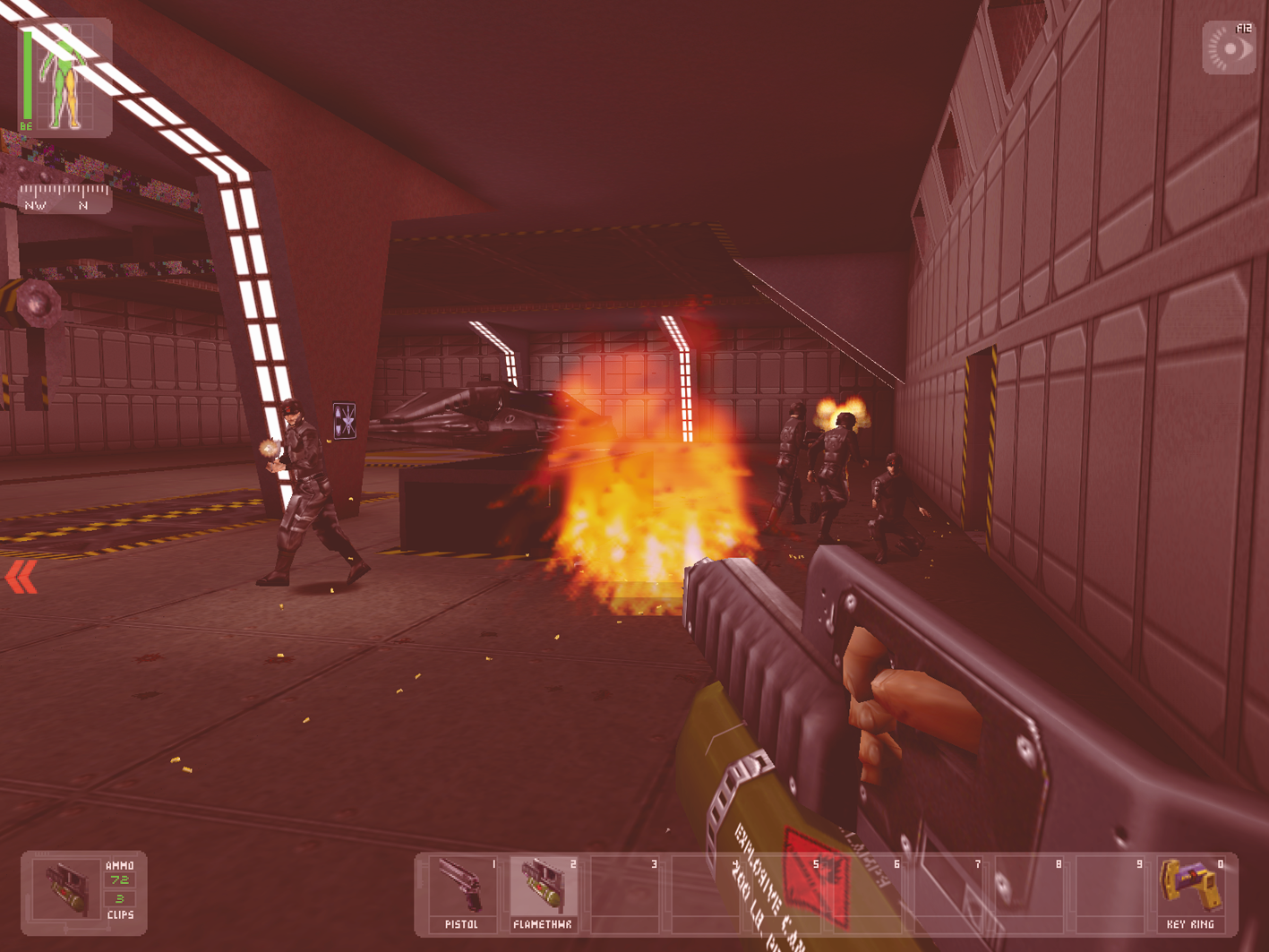 Hong Kong helibase, the old flamethrower effect seen in the background.
