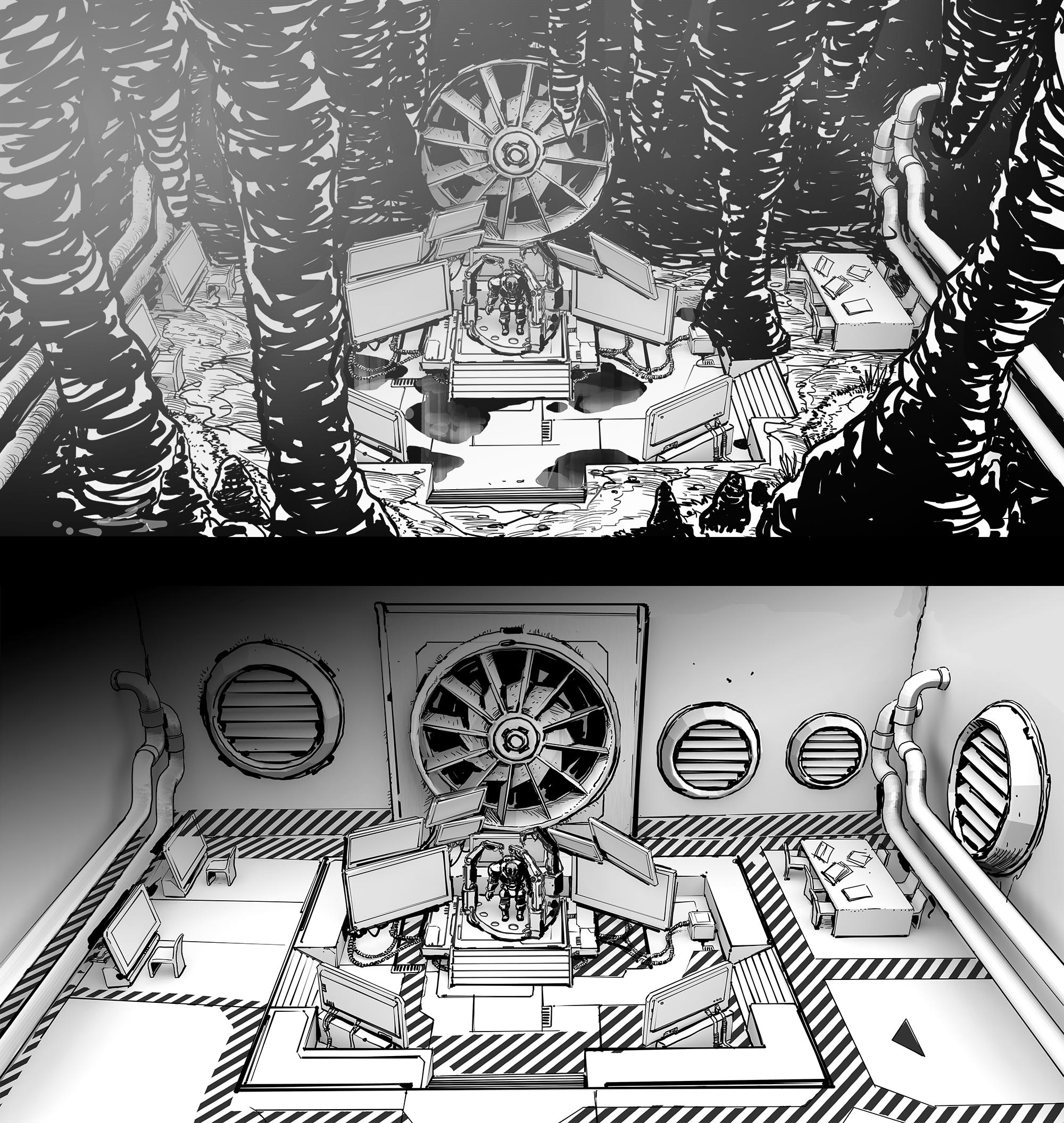 PokeORAS_ConceptArt_325025_マグマ団とアクア団のスーツ開発室.jpg